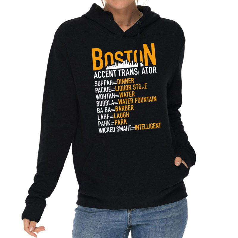 Wicked Smaht Funny Boston Accent Translator Bostonians Gifts Lightweight Hoodie | Artistshot