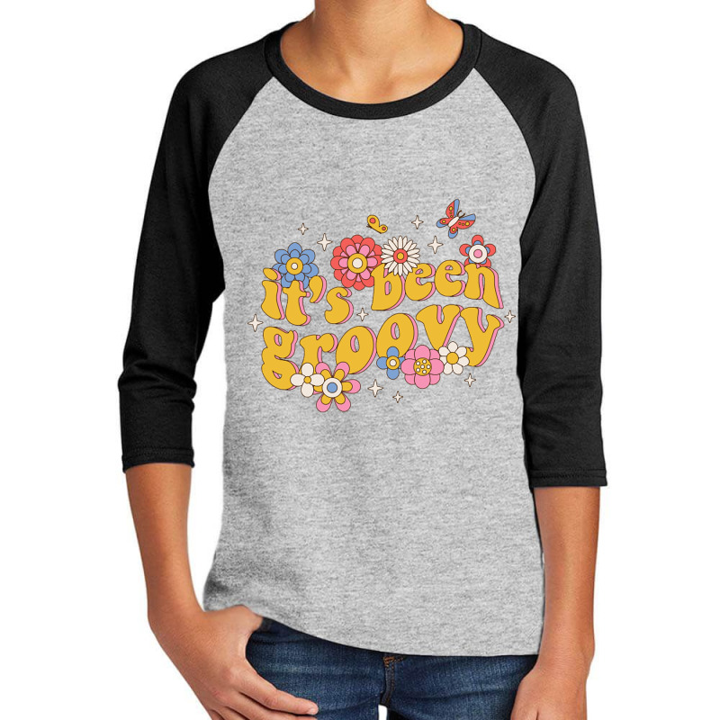 It's Been Groovy Smile Blossoms Flowers Retro Butterfly Youth 3/4 Sleeve by geishascessation326 | Artistshot