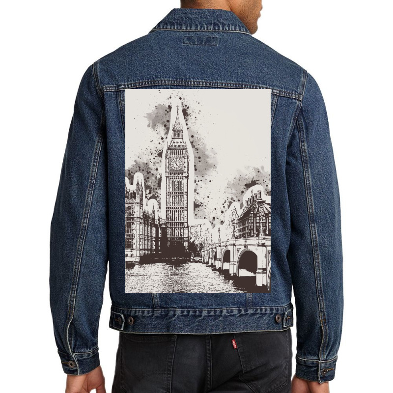 London Painting Art Men Denim Jacket | Artistshot