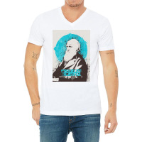 Charles Darwin Painting Art V-neck Tee | Artistshot