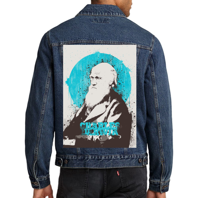 Charles Darwin Painting Art Men Denim Jacket | Artistshot