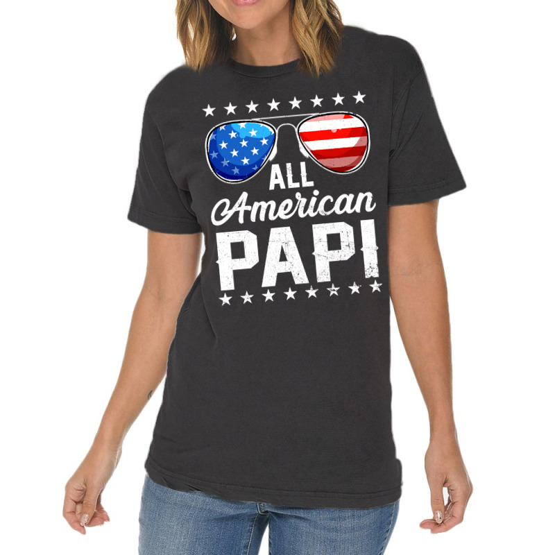 All American Papi Sunglasses American Flag 4th Of July Vintage T-shirt | Artistshot