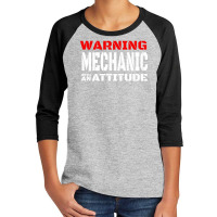 Warning Mechanic With An Attitude Youth 3/4 Sleeve | Artistshot