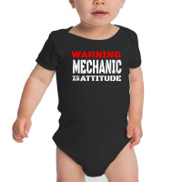 Warning Mechanic With An Attitude Baby Bodysuit | Artistshot