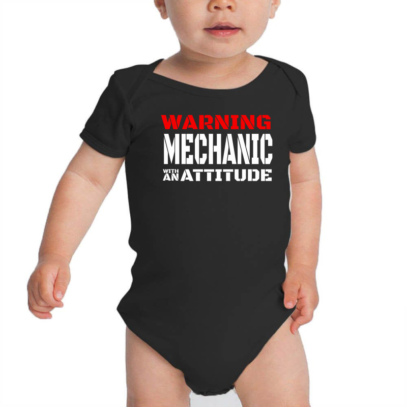 Warning Mechanic With An Attitude Baby Bodysuit by Farrel T-shirt | Artistshot