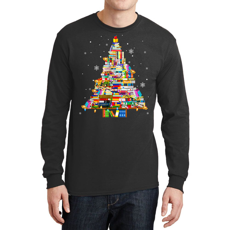 Librarian And Book Lover Christmas Library Tree Lights Xmas T Shirt Long Sleeve Shirts by veroniquetour3tz | Artistshot