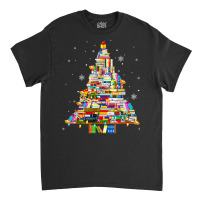 Librarian And Book Lover Christmas Library Tree Lights Xmas T Shirt Classic T-shirt | Artistshot