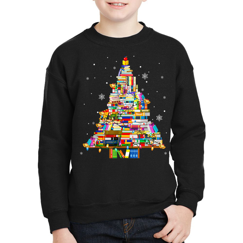 Librarian And Book Lover Christmas Library Tree Lights Xmas T Shirt Youth Sweatshirt by veroniquetour3tz | Artistshot