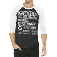 Trending Technical Support Advisor T Shirt - Multitasking Certified Jo 3/4 Sleeve Shirt | Artistshot