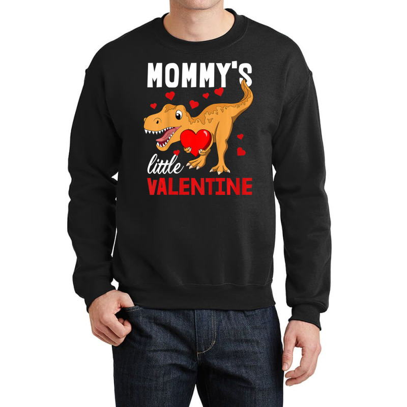 Trending Kids Dinosaur Valentines Day Mommy's Little Valentine T-rex B Crewneck Sweatshirt by Trudeau Palmer | Artistshot