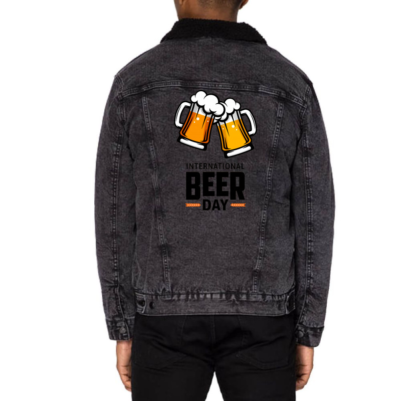 International Beer Day Ra Unisex Sherpa-lined Denim Jacket | Artistshot