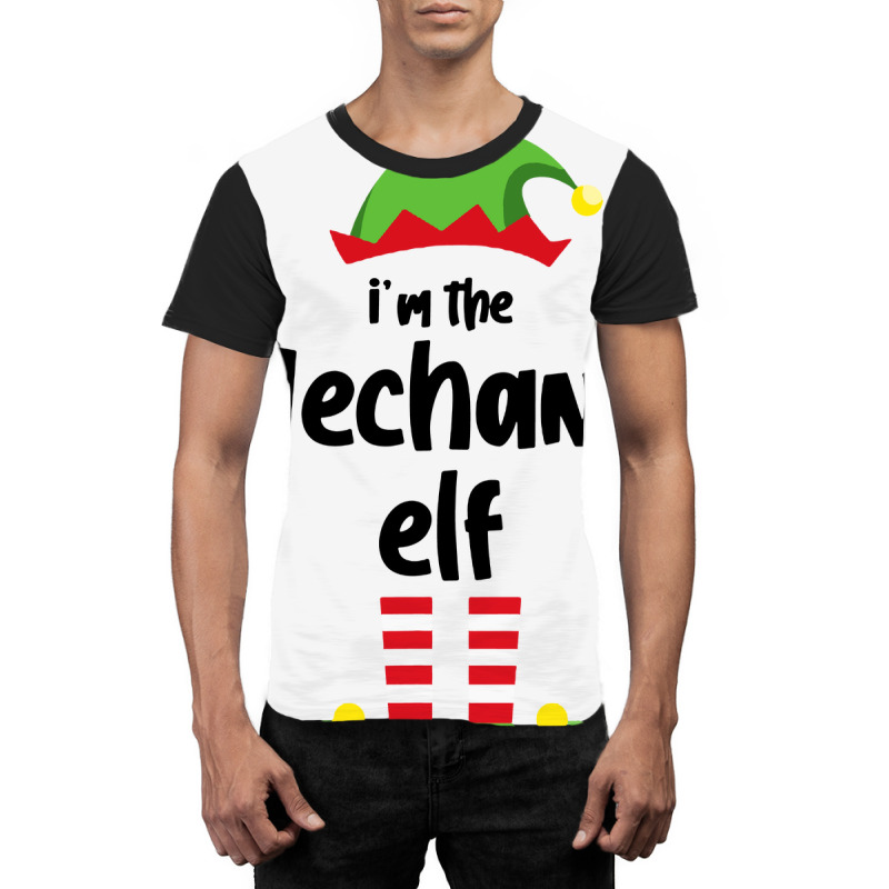 I'm The Mechanic Elf Family Matching Christmas Pajama Graphic T-shirt by OblongTshirt | Artistshot