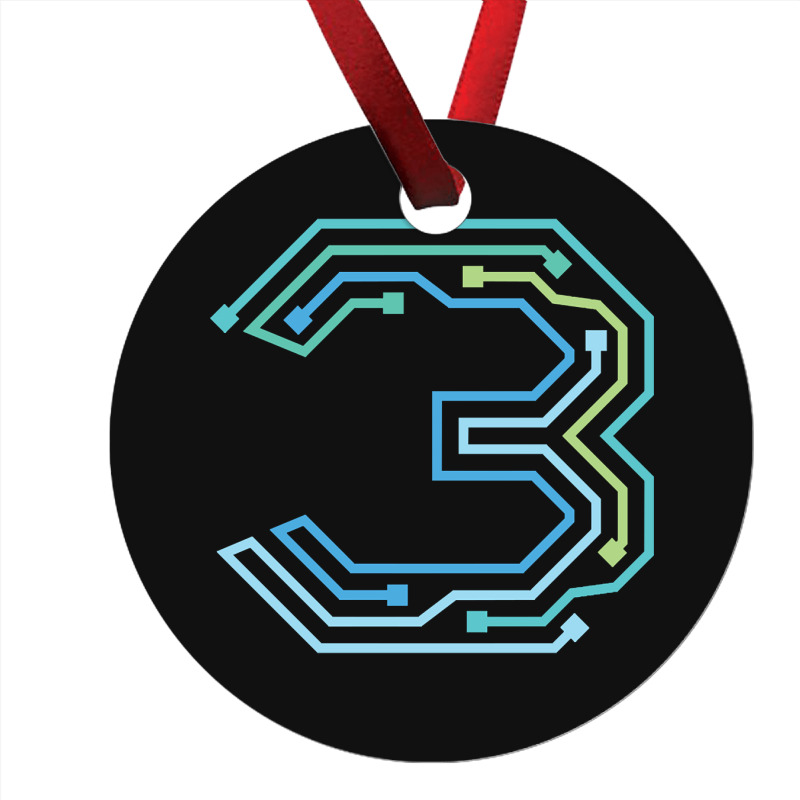 Number Three Circuit Design Ornament | Artistshot