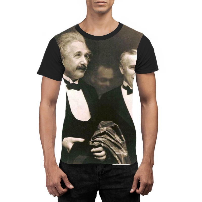 Elbert Einstein With Charlie Chaplin Graphic T-shirt by dewacitrus | Artistshot