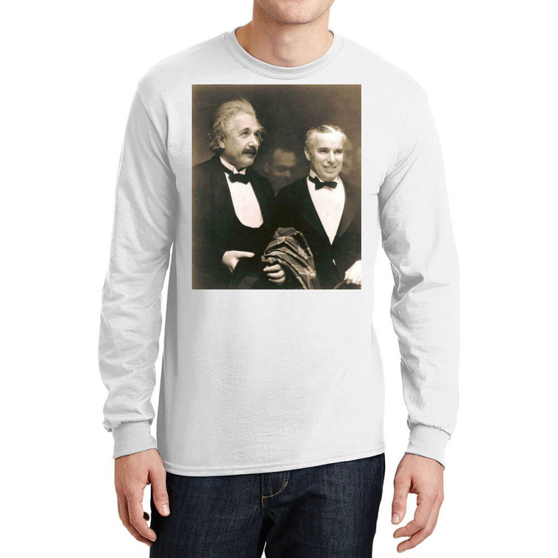 Elbert Einstein With Charlie Chaplin Long Sleeve Shirts by dewacitrus | Artistshot