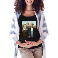 American Gothic, By Grant Wood, Oil On Beaverboard, 1930. Maternity Scoop Neck T-shirt | Artistshot