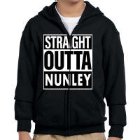 Nunley Name Straight Outta Nunley Youth Zipper Hoodie | Artistshot