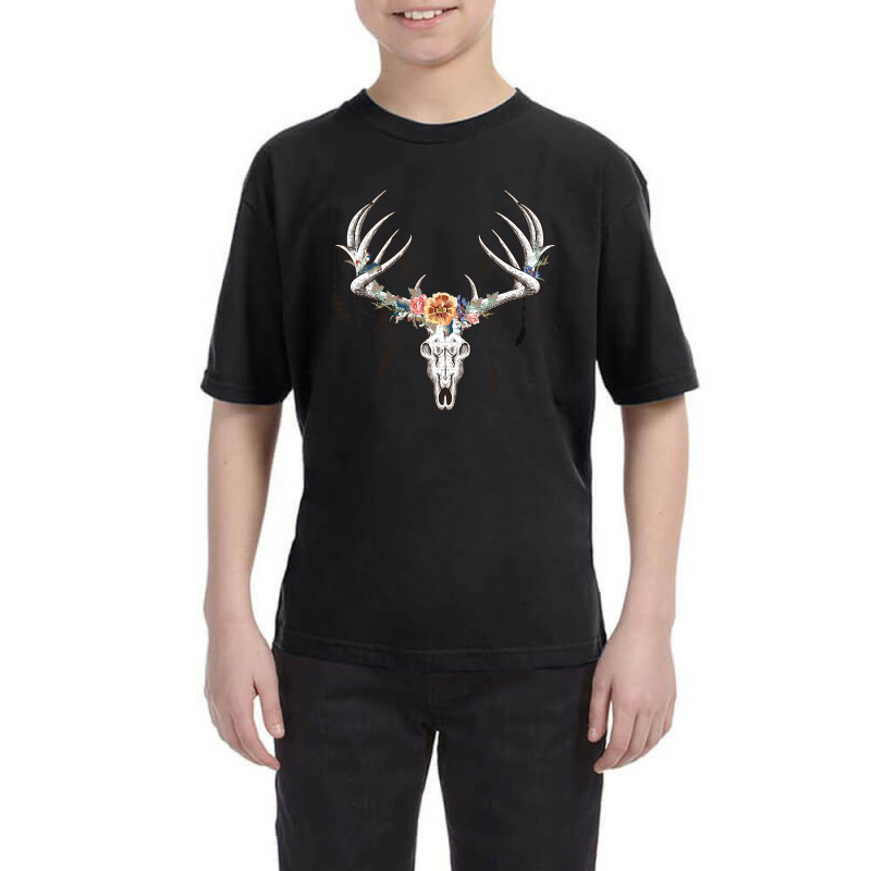 Boho Deer Head Youth Tee by brushdatum98 | Artistshot