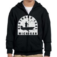 Bertraud Lake Fishing Michigan Youth Zipper Hoodie | Artistshot