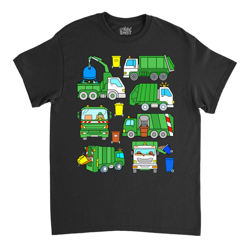 Green Garbage Truck Design Classic T-shirt | Artistshot