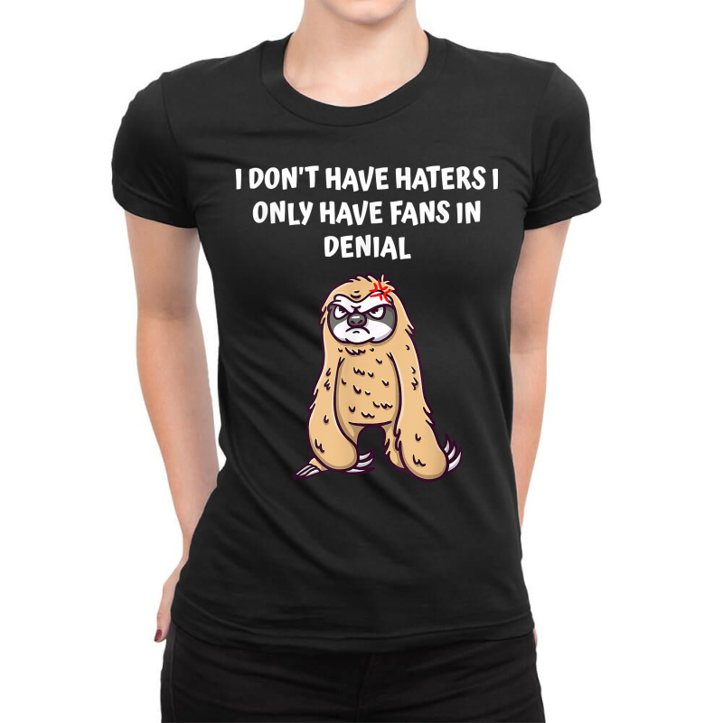 I Dont Have Haters I Have Fans In Denial Funny Sarcastic T Shirt Ladies Fitted T-Shirt by barrydygertkkx | Artistshot