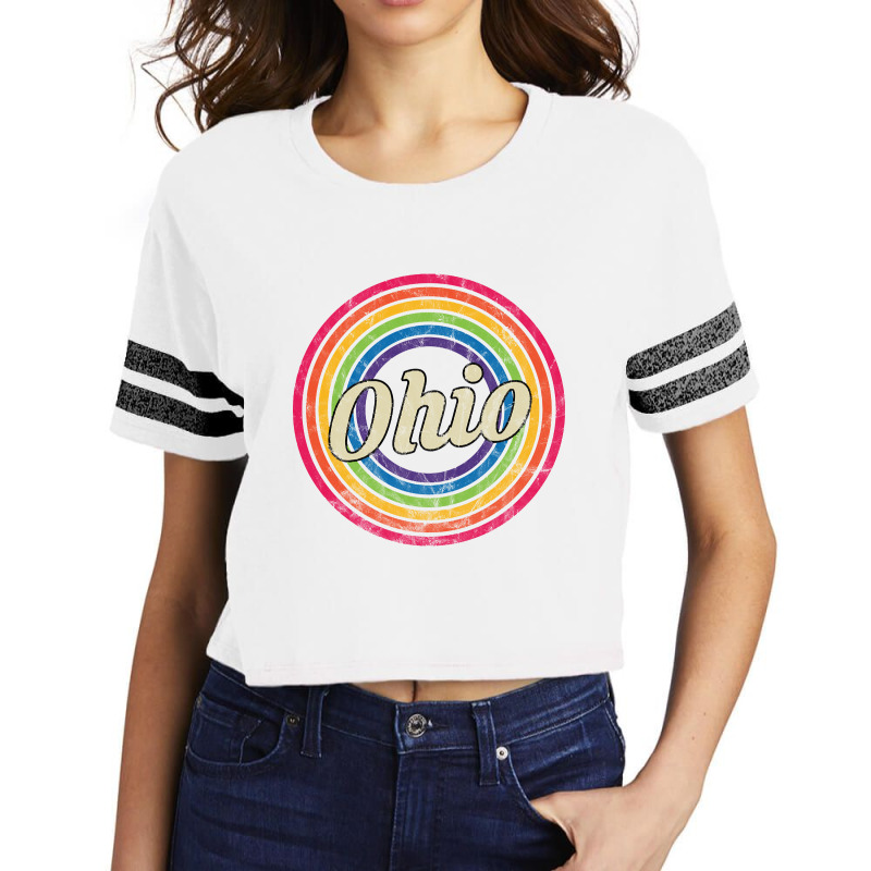 Ohio - Retro Rainbow Faded-style Scorecard Crop Tee | Artistshot