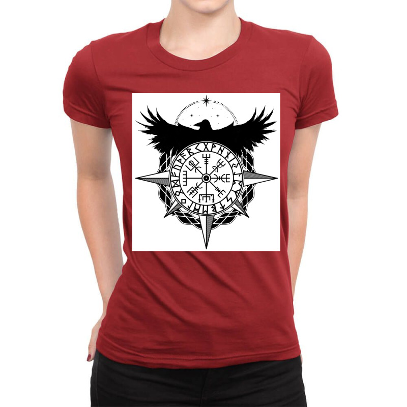 Viking Fate Vegvisir  Music Travel Ladies Fitted T-Shirt by litkenowickj | Artistshot