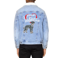 Trending Love My Standard Schnauzer Dog Valentine's Day Unisex Sherpa-lined Denim Jacket | Artistshot