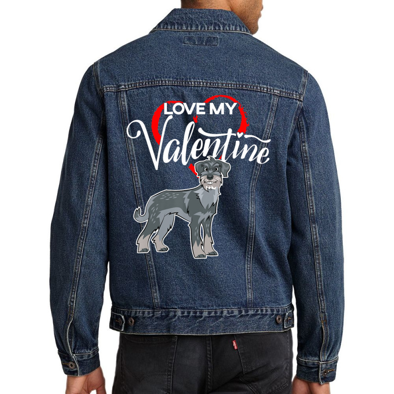 Trending Love My Standard Schnauzer Dog Valentine's Day Men Denim Jacket by Karyn Love | Artistshot