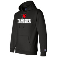 I Heart Dominica With Red Heart, I Love Dominica T Shirt Champion Hoodie | Artistshot