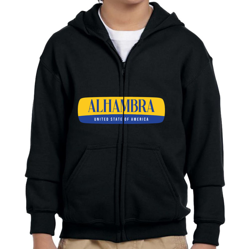 Alhambra City Youth Zipper Hoodie | Artistshot