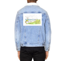 Orkney Coast With Longhouse  Humor 70s Unisex Sherpa-lined Denim Jacket | Artistshot