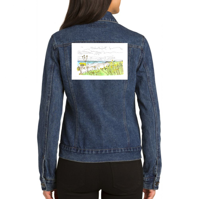 Orkney Coast With Longhouse  Humor 70s Ladies Denim Jacket by lubbsroyalli | Artistshot