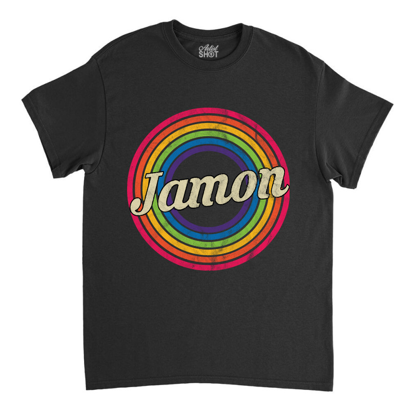 Jamon - Retro Rainbow Faded-style Classic T-shirt by geishascessation326 | Artistshot