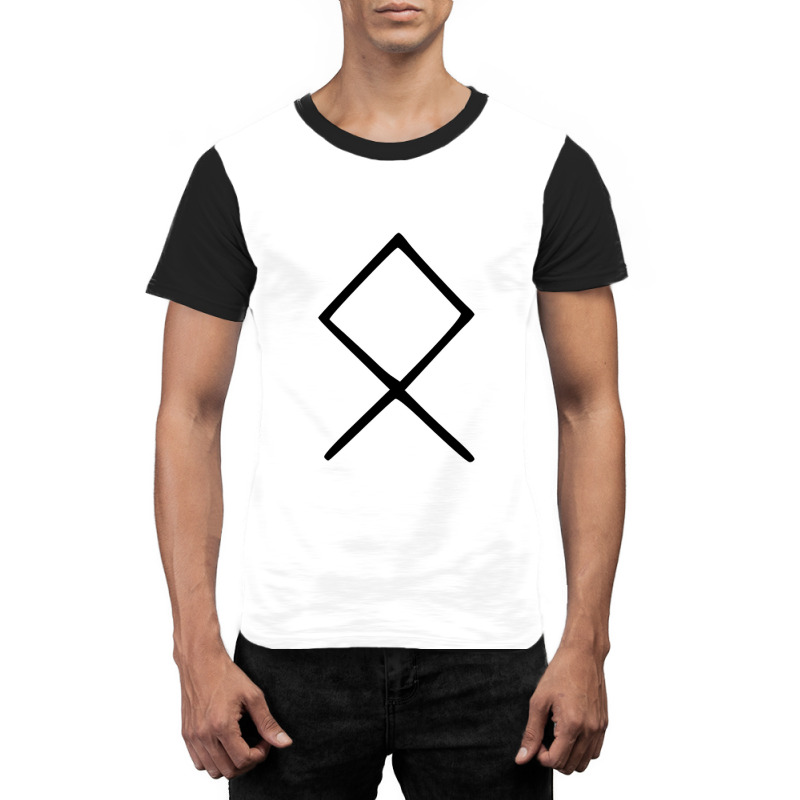 Viking Norse Rune Othala Simple Black Amp White  Aesthetic Girl Graphic T-shirt | Artistshot