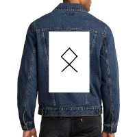 Viking Norse Rune Othala Simple Black Amp White  Aesthetic Girl Men Denim Jacket | Artistshot