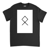 Viking Norse Rune Othala Simple Black Amp White  Aesthetic Girl Classic T-shirt | Artistshot