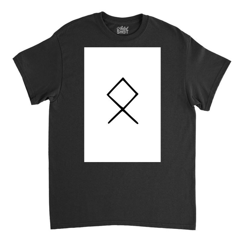 Viking Norse Rune Othala Simple Black Amp White  Aesthetic Girl Classic T-shirt | Artistshot