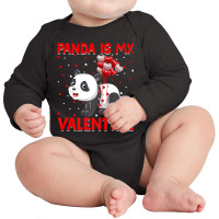 Limited Edition Panda Is My Valentine Hearts Love Panda Valentine Long Sleeve Baby Bodysuit | Artistshot