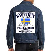 Sweden Fjll Amp Berg  Red Men Denim Jacket | Artistshot