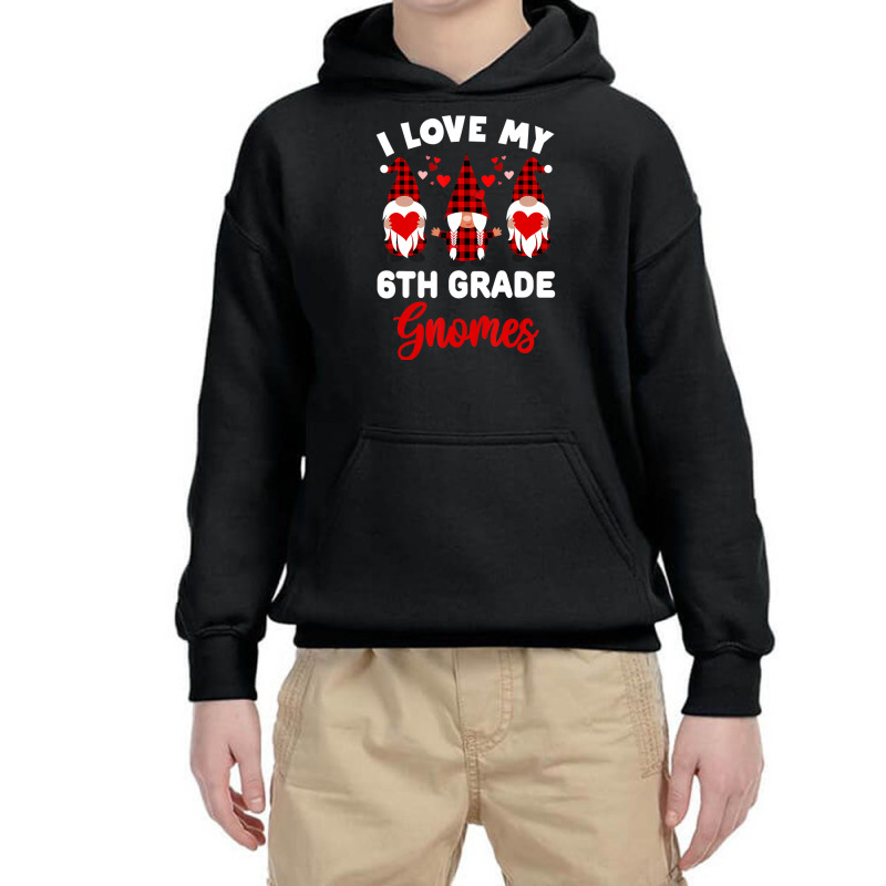 Limited Edition I Love My 6th Grade Gnomes Cute Valentines Day Teacher Youth Hoodie by Bostic Walling | Artistshot