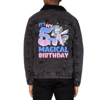 Kids It's My 5th Magical Birthday Rainbow Tail Unicorn Kid T Shirt Unisex Sherpa-lined Denim Jacket | Artistshot