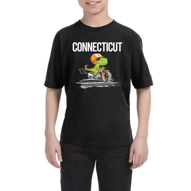 Biking Dinosaur Connecticut Youth Tee | Artistshot