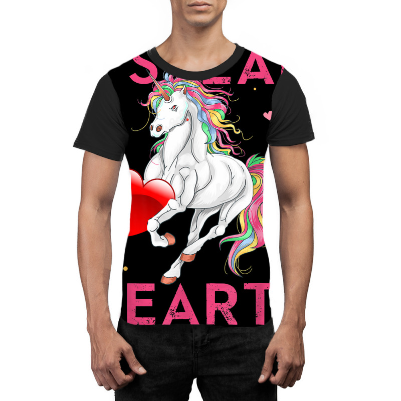 I Steal Hearts Valentines Unicorn Shirt Valentine Apparel T Shirt Graphic T-shirt | Artistshot