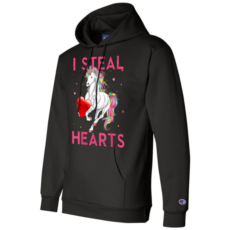 I Steal Hearts Valentines Unicorn Shirt Valentine Apparel T Shirt Champion Hoodie | Artistshot