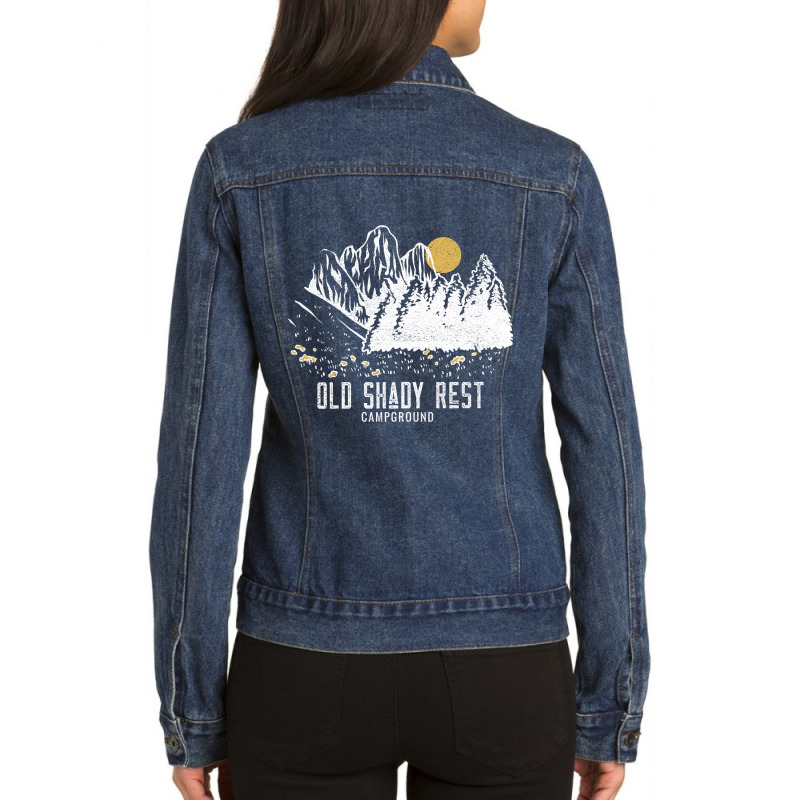 Old Shady Rest Campground Shirt Ladies Denim Jacket by yammerbetween10 | Artistshot