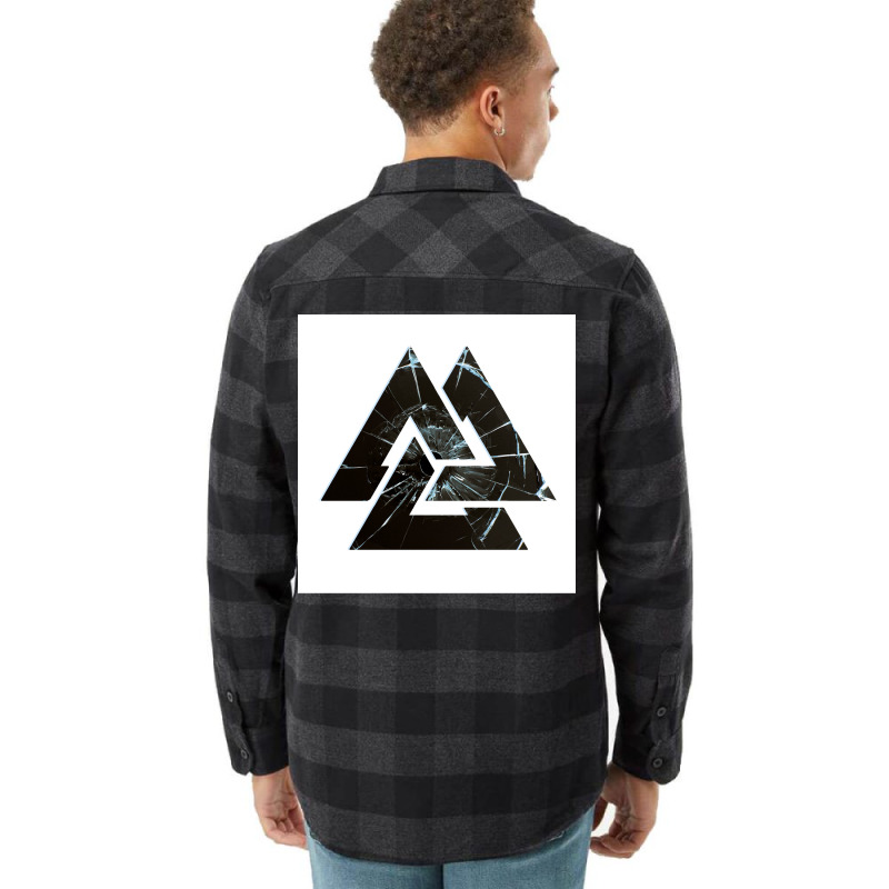 Valknut Viking Symbol Broken Glass Background  Hippie Nature Flannel Shirt | Artistshot