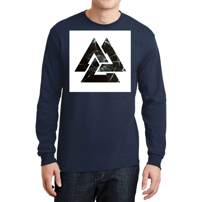 Valknut Viking Symbol Broken Glass Background  Hippie Nature Long Sleeve Shirts | Artistshot