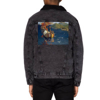 Visitors From Over The Sea By Nicholas Roerich  70s Love Unisex Sherpa-lined Denim Jacket | Artistshot