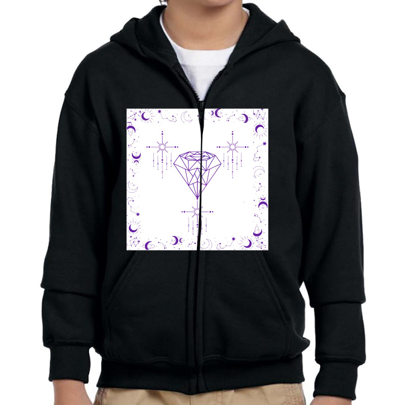 Celestial Geometry Youth Zipper Hoodie by BrianneRemers65 | Artistshot